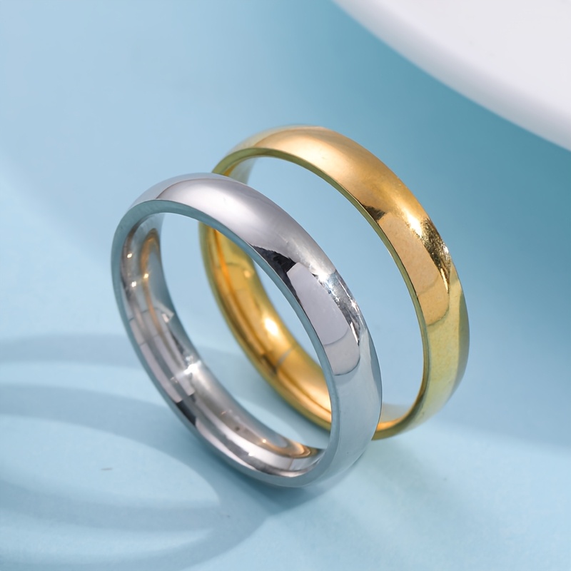 Couple's Two-Tone Stainless Steel Matching Rings